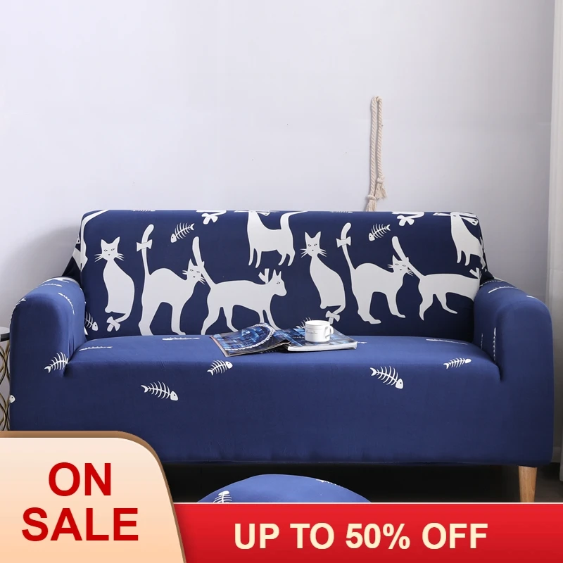 

The cat pattern elastic universal sofa cover combination sofa corner cover, suitable for furniture, armchairs, home decoration