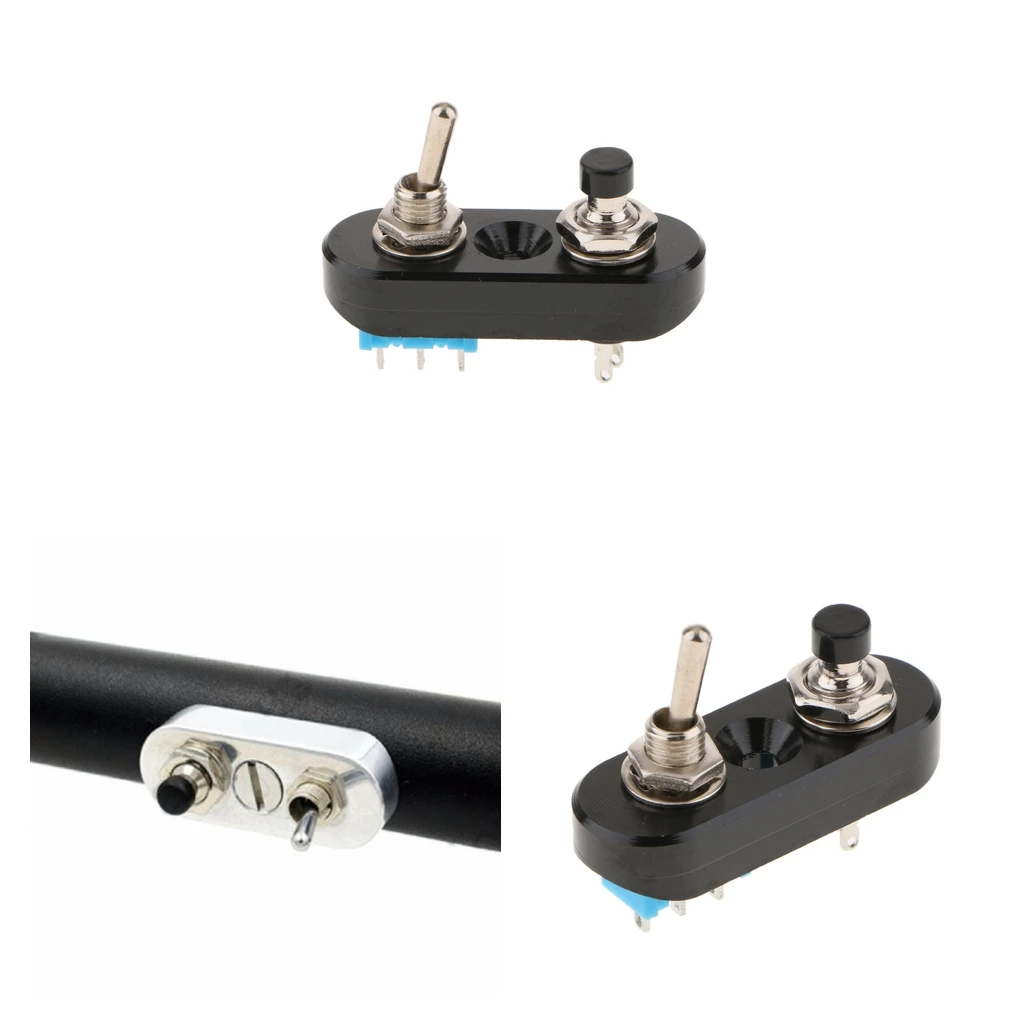 2pcs Motorcycle ATV Waterproof Handlebar Headlight Switch Spot light On Off Switch Handle Grip Horn Push Button Assy - Black