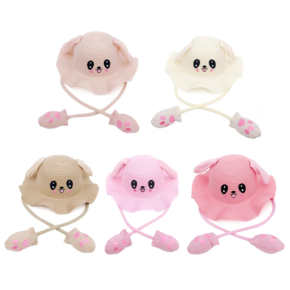 

Summer Children Visor Cap Moving Ears Cartoon Embroidered Fisherman Cap