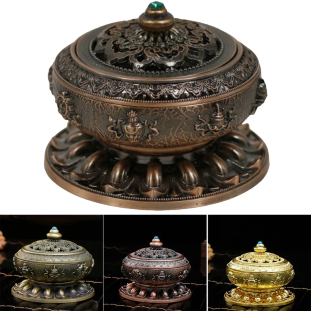 Decorative Incense Burner Tibet Copper Auspicious Home Decor Catcher Gift Ornament Buddhist Stick Holder Chinese Style