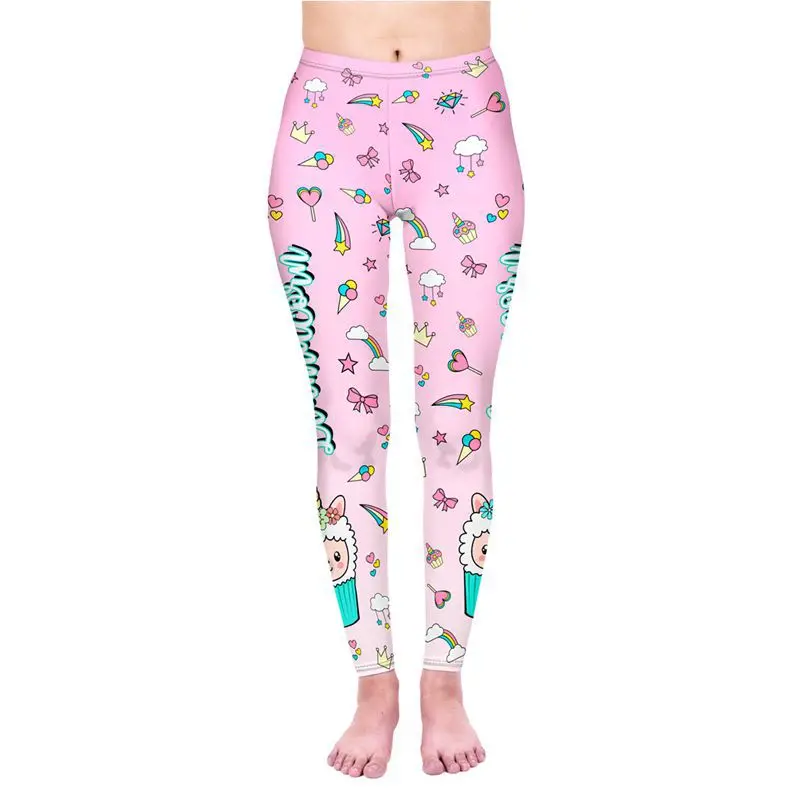 

Printed Colorful Unicorn Alpaca Leggings Women's Diamond Color Stitching Leggings Digital Print Trousers Stretch Pants DropShip