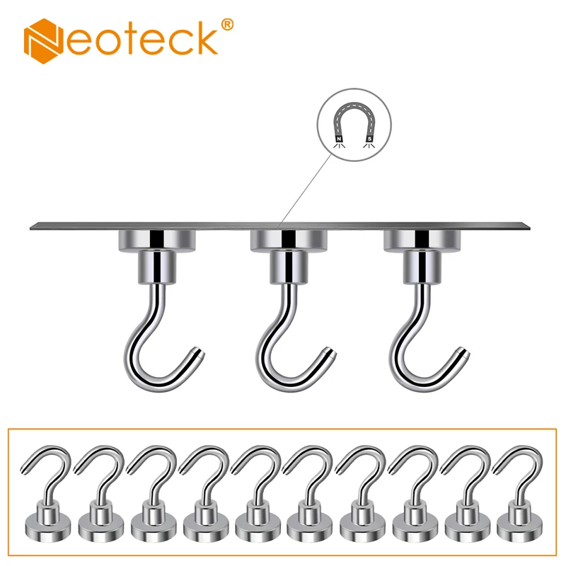 Neoteck 10 шт. ферритовые магнитные крючки N38 неодимовый держатель 5 кг сильный магнит