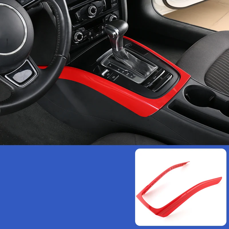 Автомобильный Стайлинг мультимедийная Подставка для рук панель украшения Чехлы наклейки шестерни s отделка для Audi A4 B8 A5 интерьерные авто аксессуары - Название цвета: Red