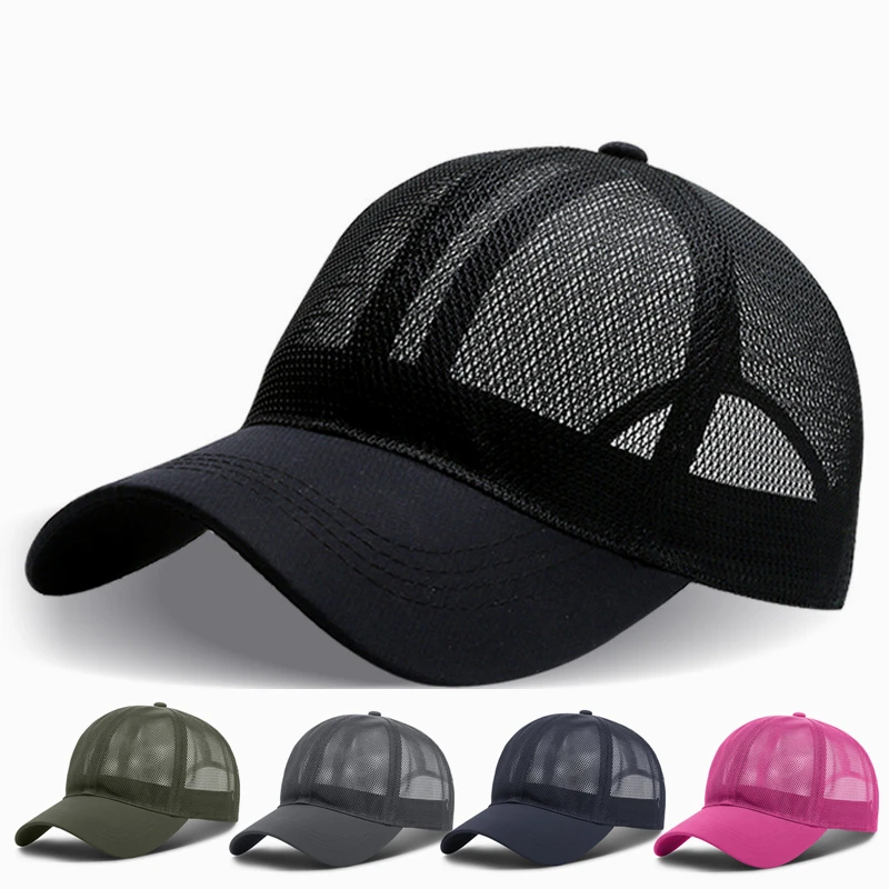 6 Colors Unisex Mesh Baseball Caps Adjustable Breathable Full Net Sun Hat Cycling Hiking Golf Cap
