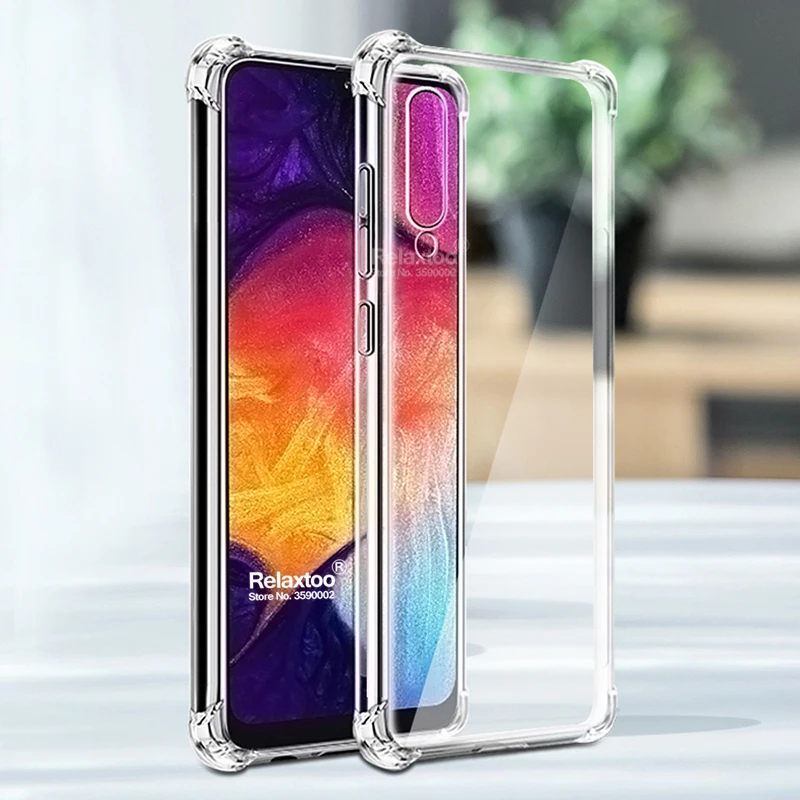 

Transparent Silicone soft Case For samsung a50 2019 Shockproof TPU cover on the For samsung galaxy a10 a20 a30 a40 a70 a60 a40s a30s a20s m10 m20 m30 a 10 20 30 40 50 Four corners Anti-fall protective phone cases coque