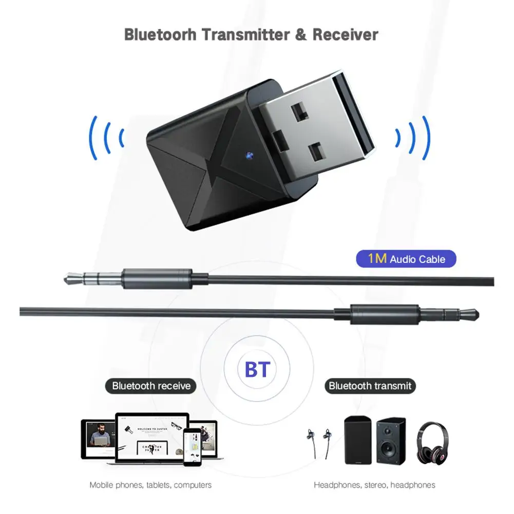 Новый Bluetooth передатчик приемник 2 в 1 беспроводной аудио адаптер 5 0 Автомобильный