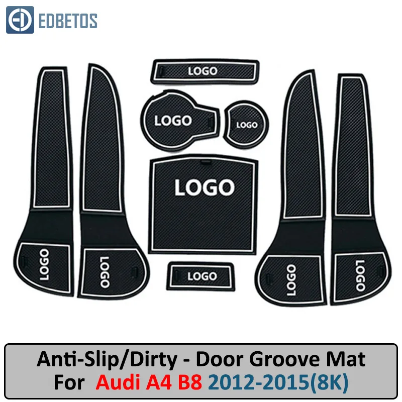 

Anti-Slip Mat For AUDI A4 B8 2012 2013 2014 2015 S-Line Logo Gate Slot Coaster Anti-Dirty Door Groove Mat Gel Pad Rubber Mat