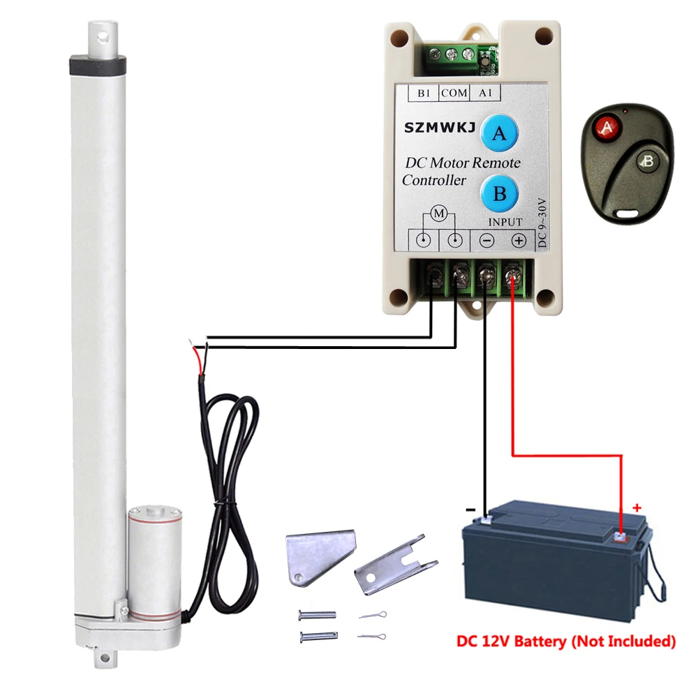 Сверхмощный 450 мм/18 дюймов ход DC 12 В линейный привод и беспроводной пульт дистанционного управления и Bracket-1500N/330lbs нагрузка DC мотор движения