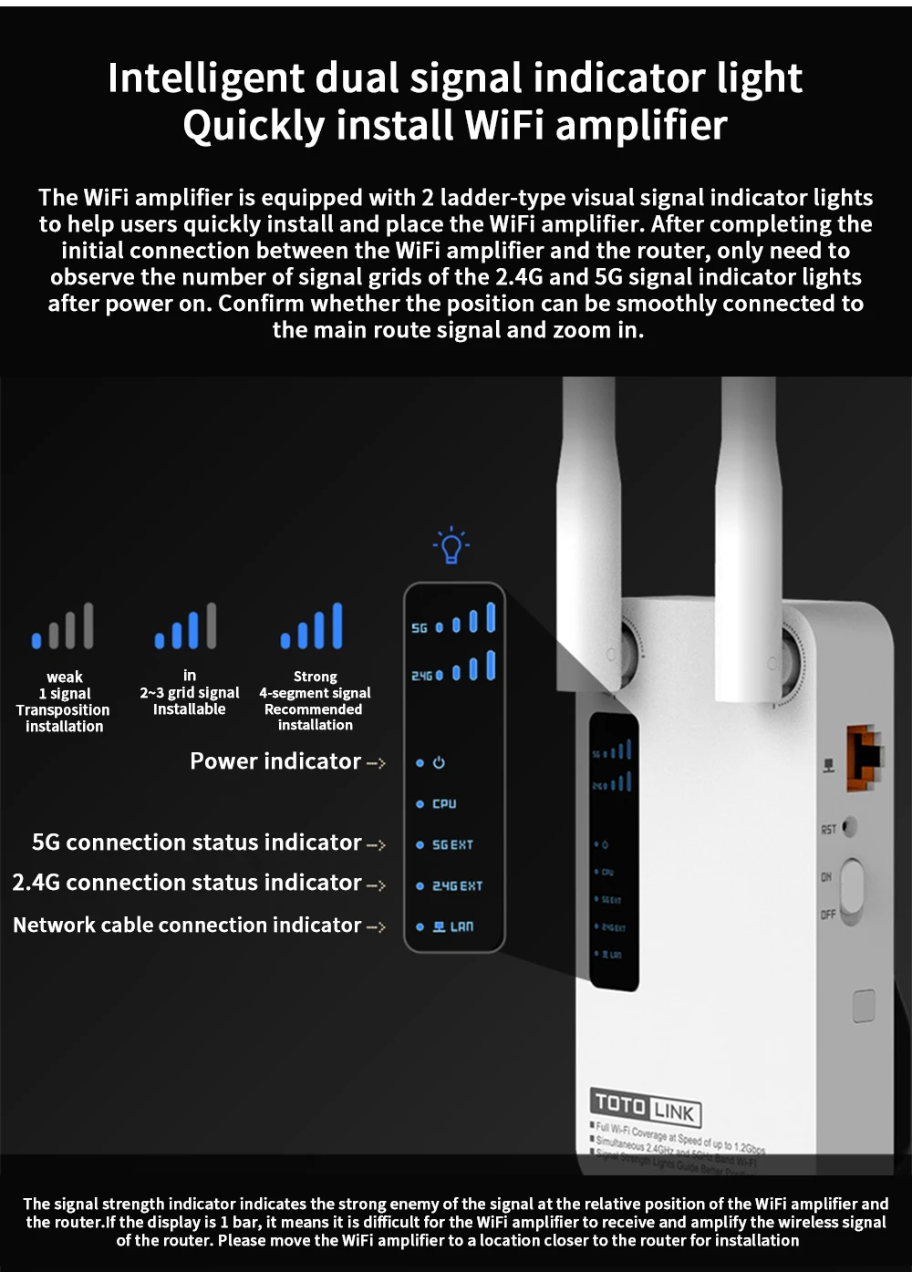 TOTOLINK EX1200M Repeater AC1200 WiFi Tăng Áp 2.4G/5Ghz Gigabit Adapter Với 802.11ac Độ Lợi Cao Dual ăng Ten 4g wifi signal booster