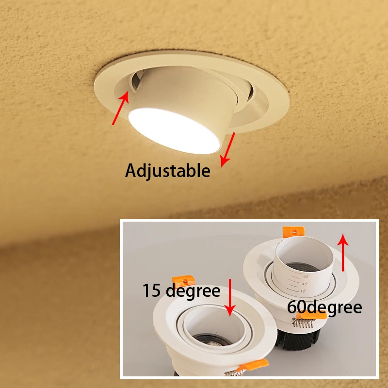 VLS Adjustable-Angle Beam 15°- 60° COB LED Spotlight 15W RD