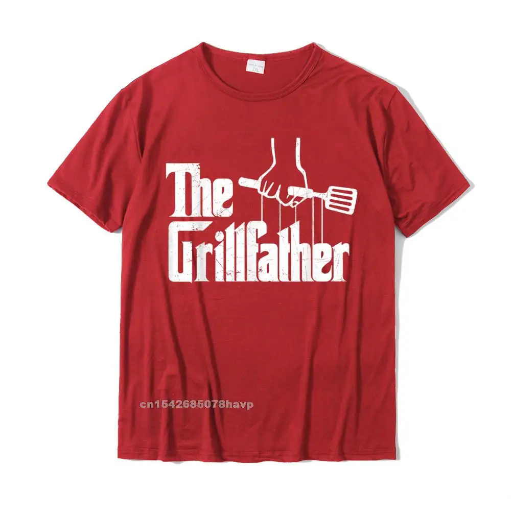 Design Casual Design Short Sleeve Mother Day Tees Brand New Round Neck 100% Cotton Fabric Tops T Shirt Mens T-Shirt Mens The Grillfather Dad Chef Grilling Grill Master BBQ T-Shirt T-Shirt__20556. red