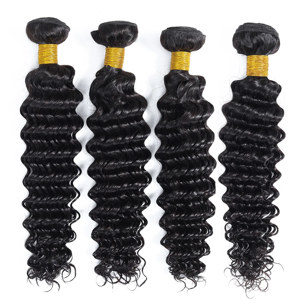 Malaysian Hair Deep Wave Bundles Human Hair Weave Bundles Non Remy Human Hair Extensions Natural Color Free Shipping