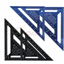 Ângulo régua 7/12 polegada métrica liga de alumínio triangular medição régua woodwork velocidade triângulo quadrado ângulo transferidor medição
