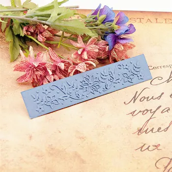 

15x3cm flower leaves Embossing folders Plastic For Scrapbooking DIY Template Fondant Cake Photo Album Card Making