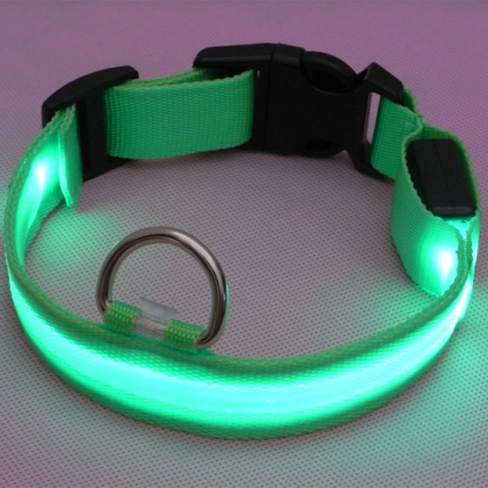 

New LED USB Charging Adjustable Light Dog Collar Flashing In Dark Lighting Safety Nylon Pet Collar Luminous Pet Accessories