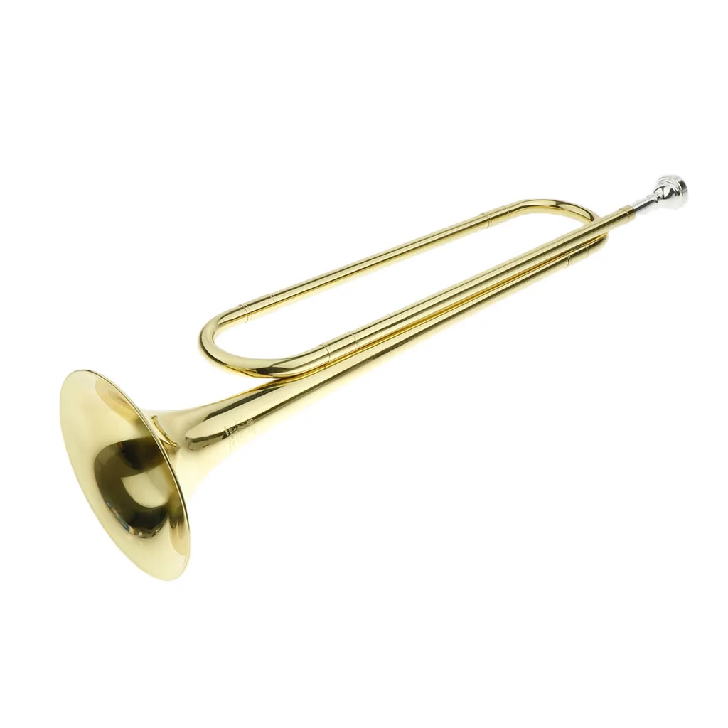 

Finest Students Band School Mini Marching Bugle Trumpet Horn B Tone Kids Musical Gift, Golden