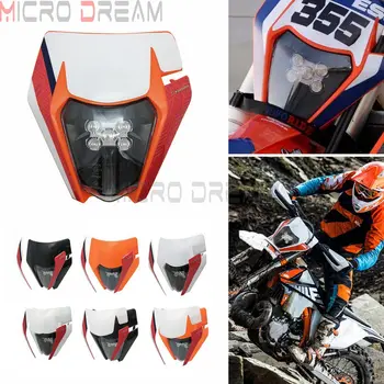 

3 Colors For KTM Husqvarna E8 LED Headlight Kits W/ Shell Enduro Trail EXC XC-W TE FC FE TC MXF300RX MXF250TS 300RX MXF SIX DAYS