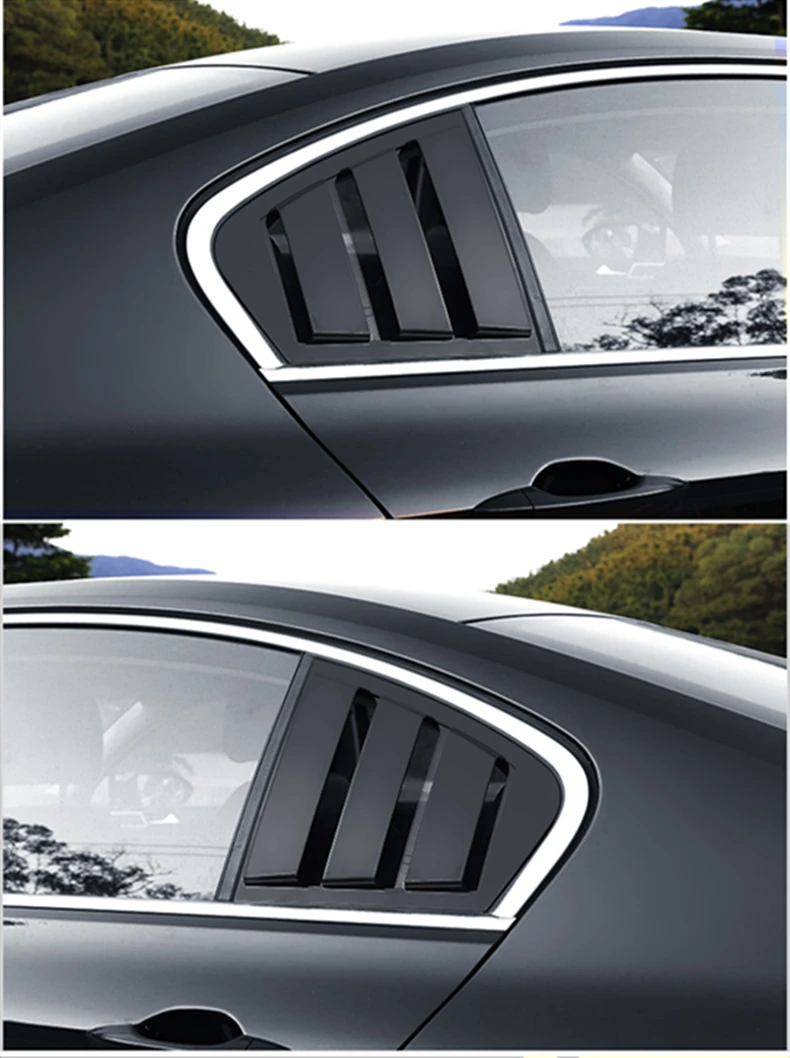 1 пара Автомобильная задняя четверть панель боковое вентиляционное окно жалюзи для VW Passat B8 - Название цвета: Black light