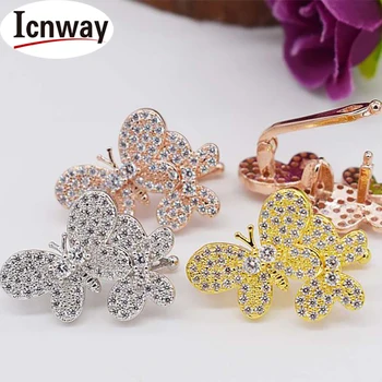 

Rhinestone inlay Gold&silver Plated Clasps 19*24mm 2rows toggle clip For DIY bracelet necklace Free shipping wholesale