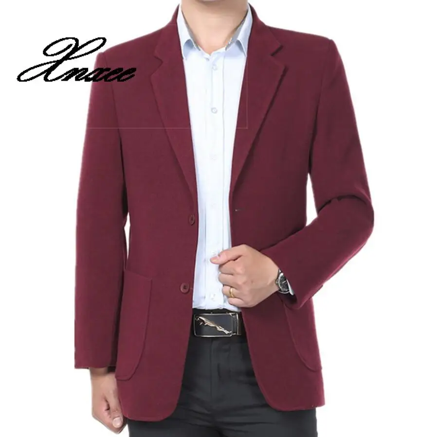 

Xnxee Men jacket wool custom business coat winter formal occasions two buttons pure color to keep warm men jacket