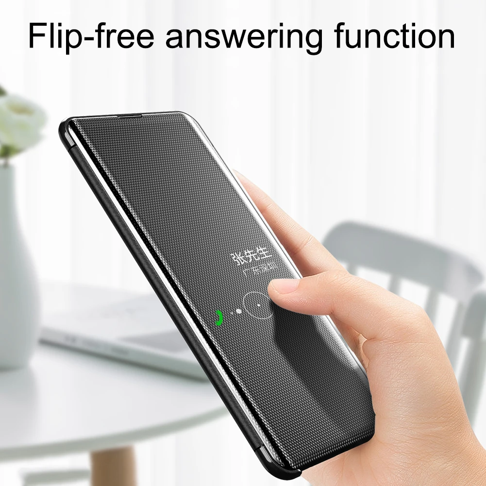 Умный зеркальный флип-чехол для samsung S10 S9 S8 s7 Plus note9 8 S10LITE A750 A70 A50 A30 Clear View кожаный чехол ударостойкий чехол