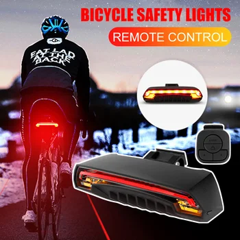 

Bike Tail Light with Turn Signals Wireless Remote Control Waterproof Bicycle Taillight USB Rechargeable Ultra Bright H7J