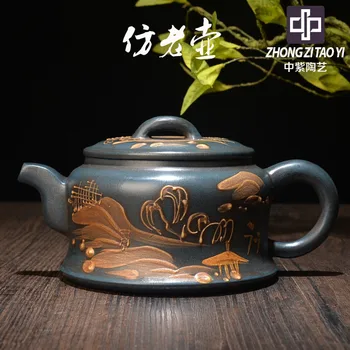 

In Purple Yixing The Qing Dynasty Old Dark-red Enameled Pottery Teapot Taiwan Backflow Imitate Old Kettle One Factory The