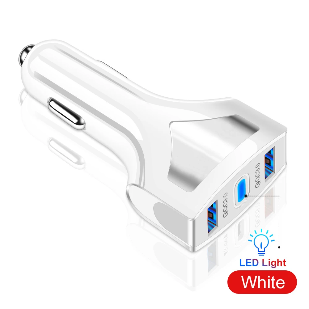 Универсальный двойной USB Quick Chage 3,0 Автомобильное зарядное устройство для iPhone samsung S10e QC3.0 быстрое зарядное устройство s для Xiaomi Redmi Примечание 5A адаптеры - Тип штекера: White Car Charger
