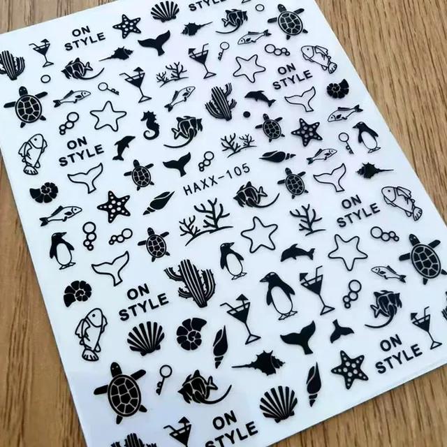 Newest MG505-02 lable design nail stickers 3d Japan Korea style nail decals self-adhesive DIY nail decoration tools HAXX 105