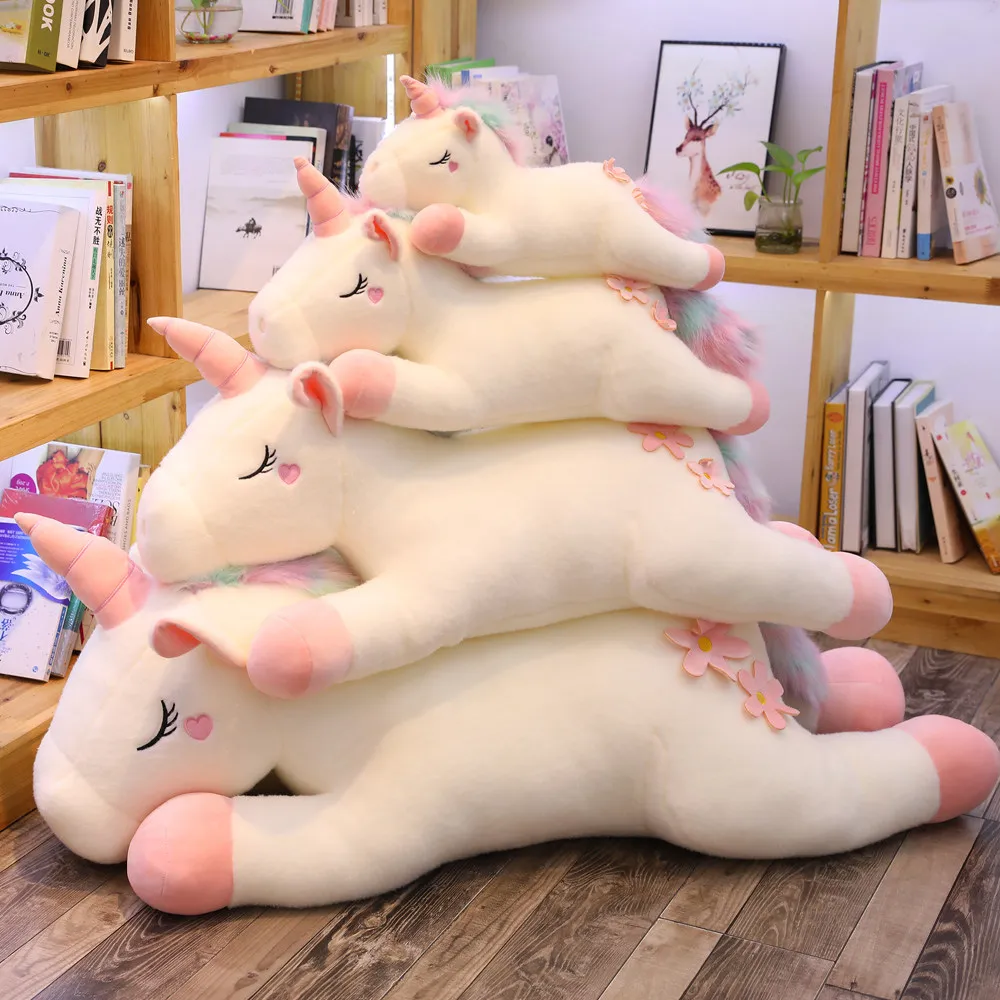 25-100 см Плюшевые игрушечные единороги большого размера Kawaii 3 вида стилей чучела животных лошадка с куклой мягкий домашний декор для детей