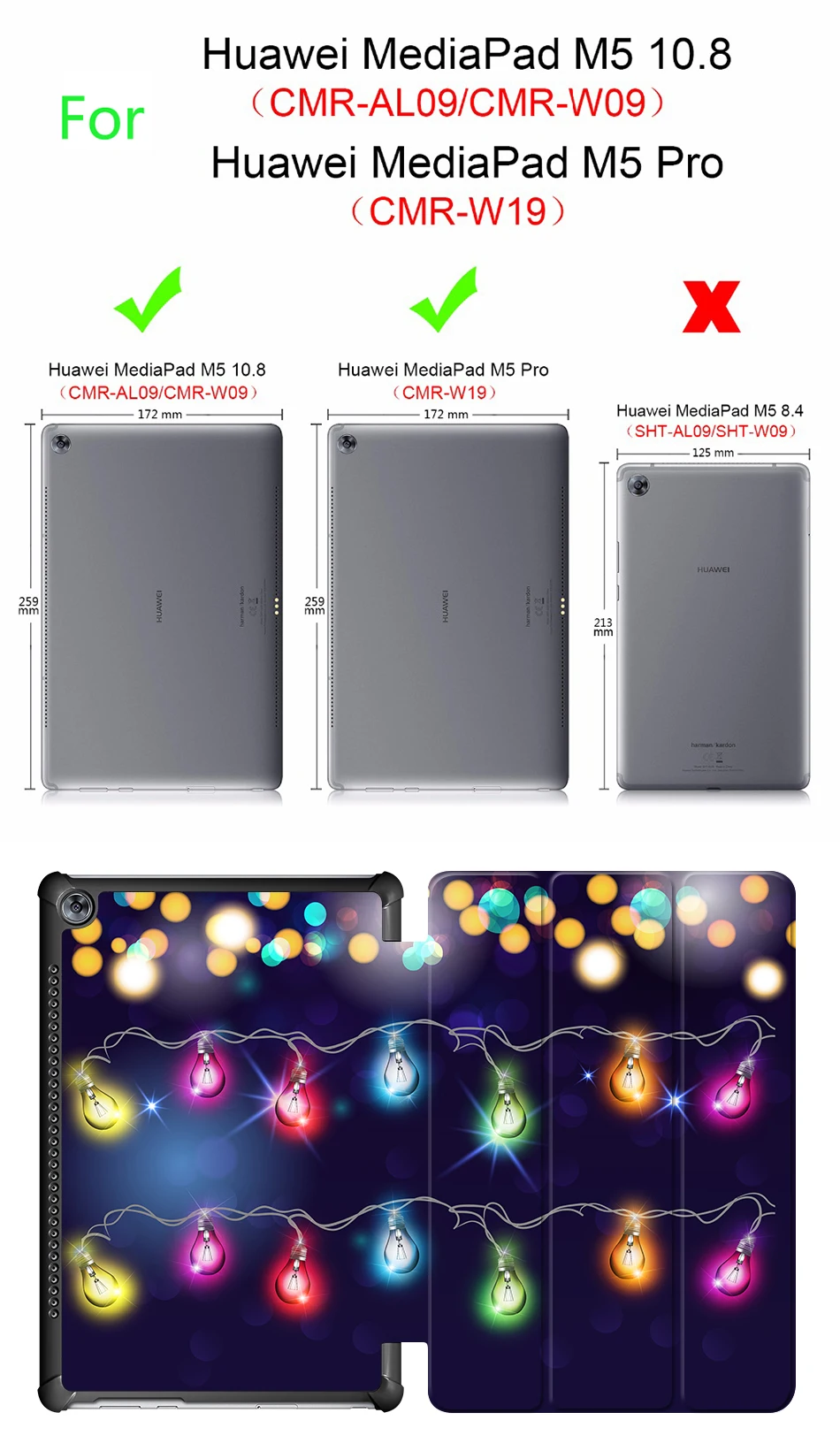 Творческий лампы чехол для huawei MediaPad M5 10,8 "Дело искусственная кожа защитный для huawei M5 Pro 10,8 противоударный планшетный принципиально крышка