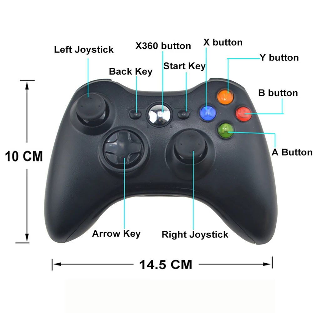 Для xbox 360 геймпад 2,4G беспроводной контроллер Bluetooth Джойстик для microsoft xbox 360 джойстик, управление для ПК Win7/8/10