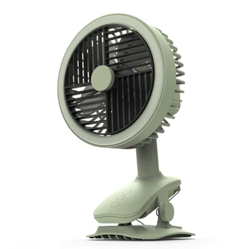 

USB Desk Fan 3 Speeds Adjustable USB Rechargeable Clip-on Cooling Fan Strong Wind Quiet with Table Lamp