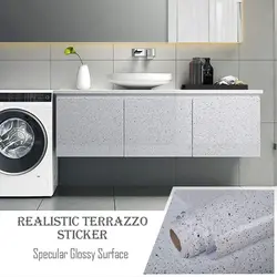Glossy Marble Paper for Countertop Peel and Stick Wallpaper Granite Removable Waterproof Oil Proof Self Adhesive Wall Stickers