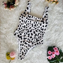 Сексуальный женский купальник Simplee, с рисунком леопарда/змеи, слитный женский винтажный купальник с большим вырезом, для лета