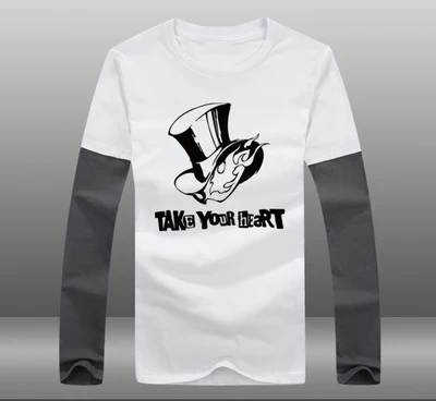 Persona 5 футболка игра мужская футболка с длинным рукавом футболка Летняя с коротким рукавом Хлопок TeesTops