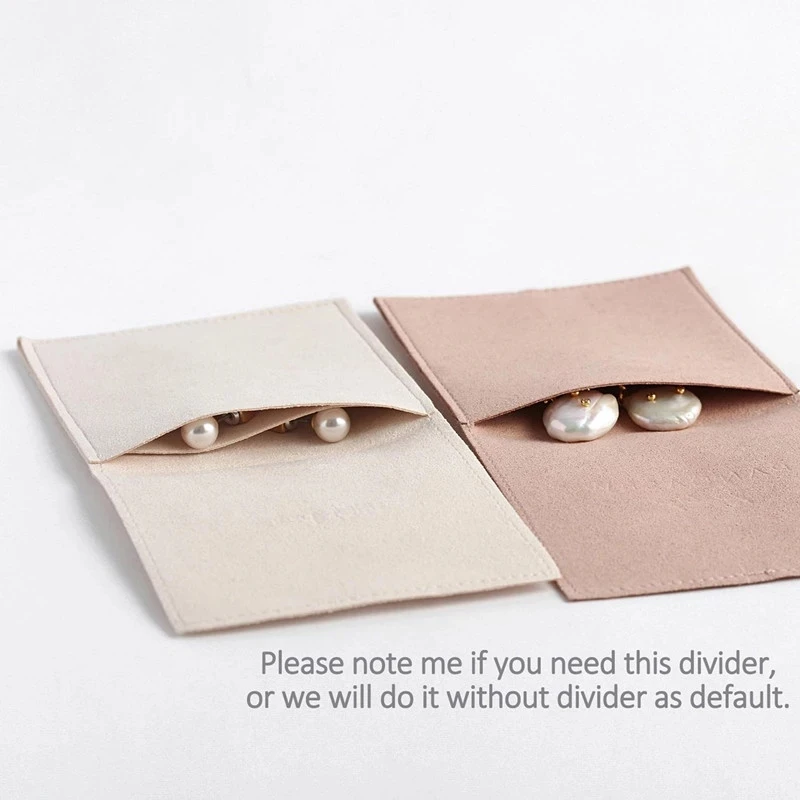 Wholesale 500pcs/lot Jewelry Pouches Suede Microfiber Small Jewelry Bags Custom Logo Printed Custom Necklace Earrings Packaging