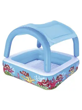 

Multi-Functional Inflatable Swimming Pool With Removable Awning Harmless Thickened Bubble Bottom Children Paddling Pool