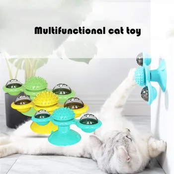 

Pet Toys For Cats Interactive Puzzle Training Turntable Windmill Ball Whirling Toys For Cat Kitten Play Game Cat Supplies