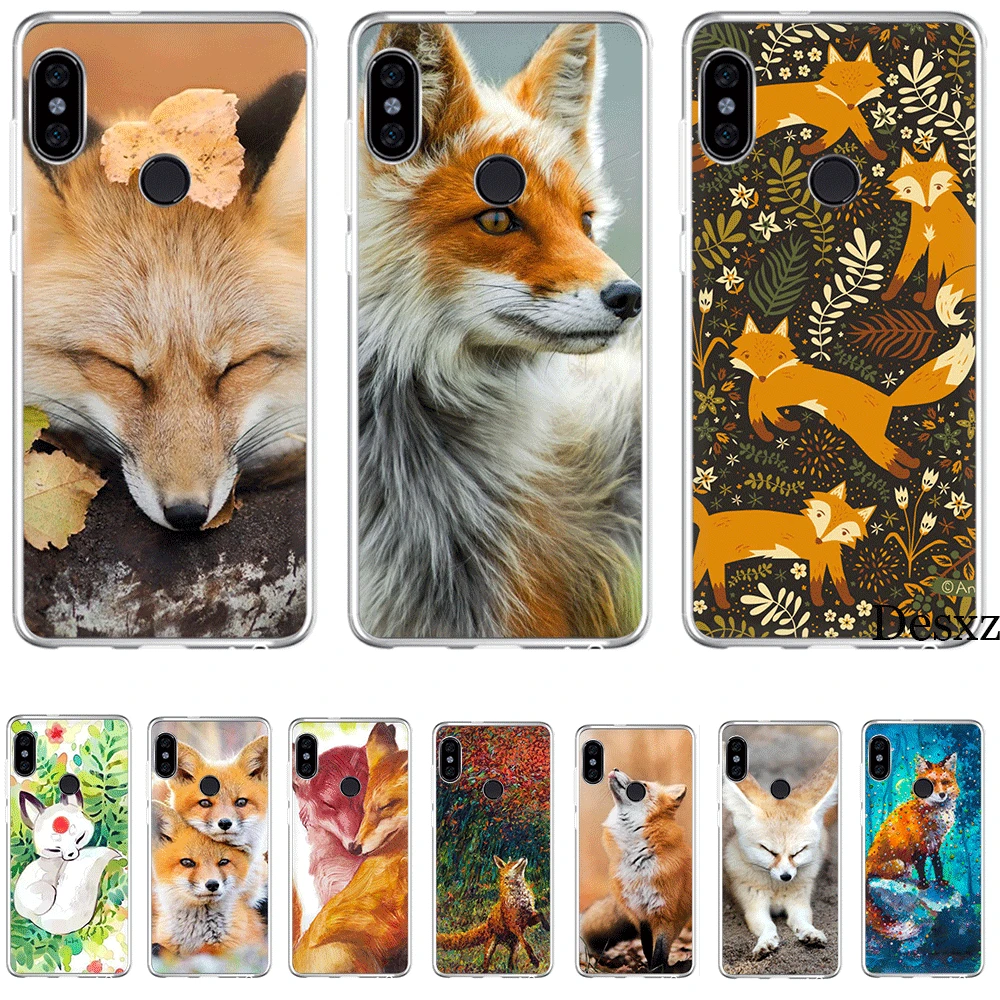 Mobile Phone Case Tpu For Xiaomi Redmi Note 4 4X 5 5A 6 7 8 8T k30 poco x2 Pro Cover Cute Fox In Autumn Leaves Forest | Мобильные