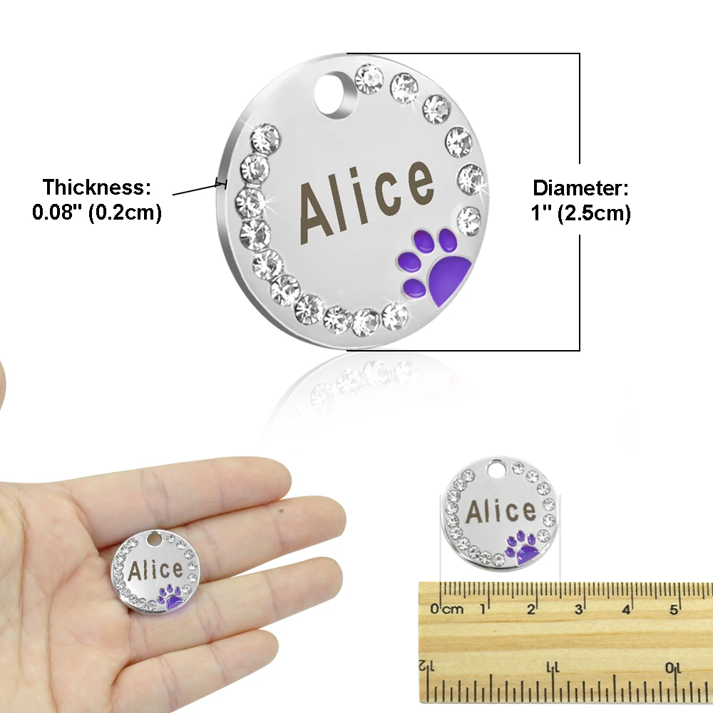 Custom Anti-lost Collar Puppy Accessories Name Pendant Tags Cat Steel ID Dog Dog Tag Engraved Pet Tag Paw Stainless Personalized