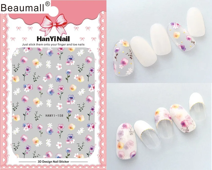 

Floral Patterns! Nails Art Manicure Back Glue Decal Decorations Design Nail Sticker For Nails Tips Beauty