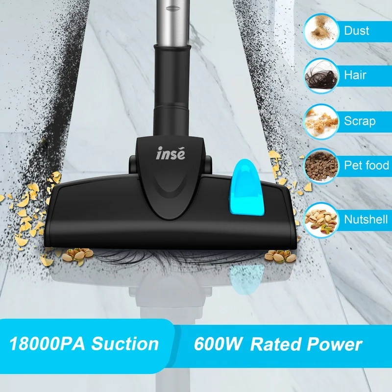 Wired Vacuum Cleaner INSE I5 Handheld Stick Vacuum with18Kpa 600W Powerful Suction Bagless Vacuum for Household Cleaning 2