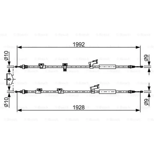 Трос ручника Ford Focus C-Max all exc.GHIA 08-09 BOSCH 1 987 482