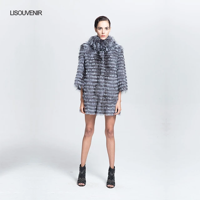 Lisouvenir New Style Real Fur Coat Lined Dyed Fox Jacket Warm Comfortable Winter Genuine Garment For Women | Женская одежда