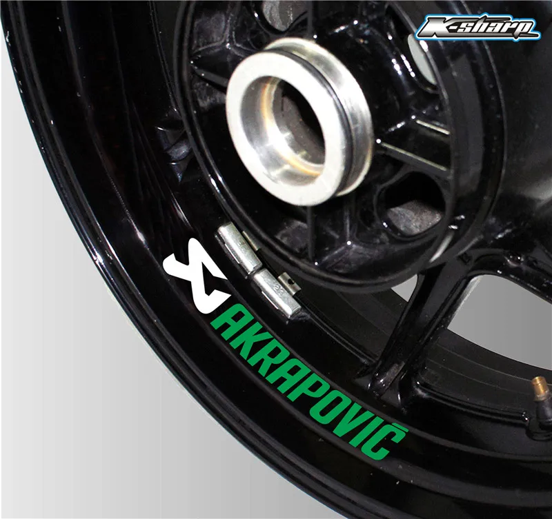 For AKRAPOVIC Motorcycle sticker front and rear tire film inner circle logo decal reflective sticker custom rim MOTO sticker