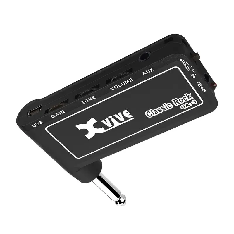 1pc Guitar Plug Mini Portable Recharge Elec Headphone Amp Amplifier Acoustic Rock Metal Delay Guitar Part Accessories