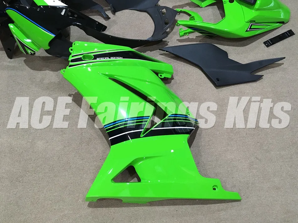 ABS Обтекатели комплект подходит для Kawasaki Ninja 250 EX250 ZXR250 2008- 08 09 10 11 12 13 14(литья под давлением) Пользовательские Зеленый Прохладный