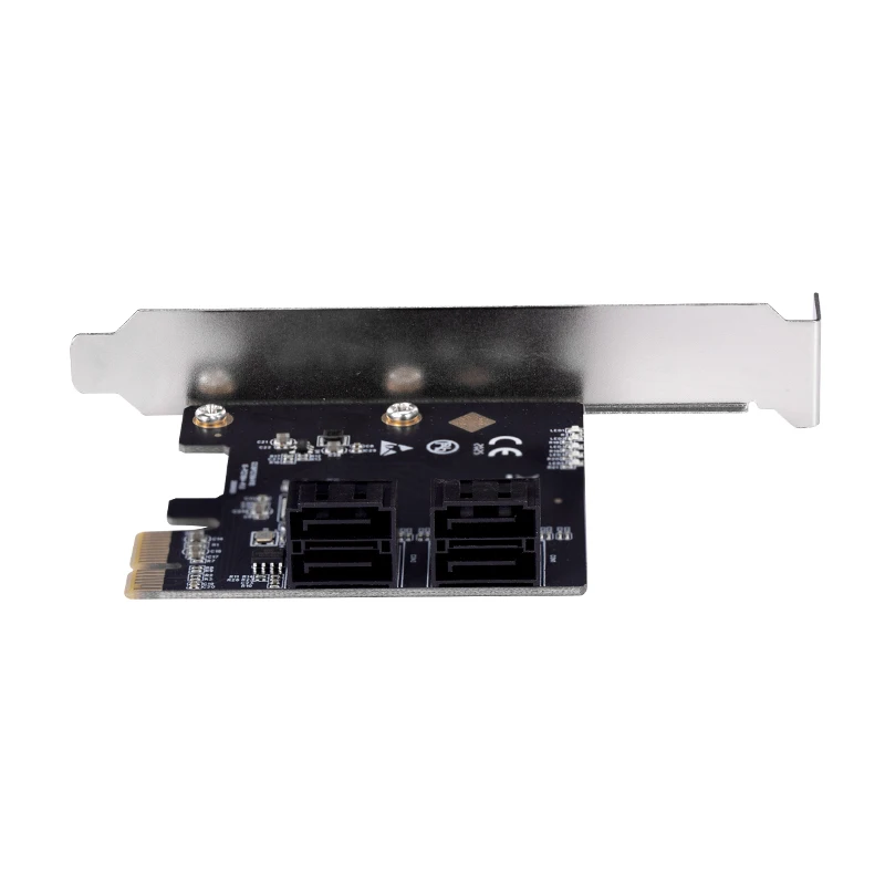 Chia-마이닝 4 포트 SATA 카드 라이저, SATA III 3.0 6Gbps 컨트롤러 카드 PCIe 3.0x1 확장 카드 + 로우 프로파일 브래킷 SATA 케이블