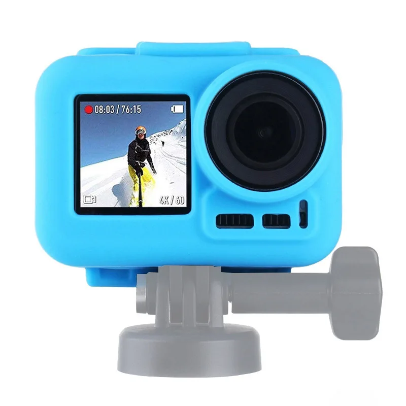 Силиконовый чехол для камеры, мягкая защитная коробка для DJI Osmo Action User Friendly DQ-Drop - Цвет: Blue